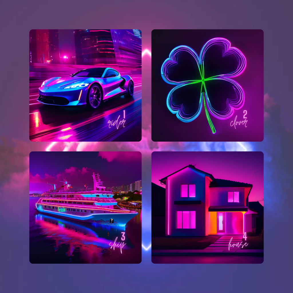 Love 5 Neon Lenormand